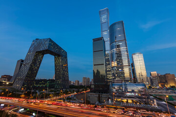 Fototapeta na wymiar The night view of the city landscape in Beijing