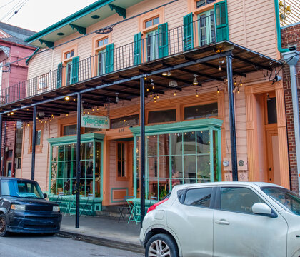 Frenchmen All Day Restaurant on Frenchmen Street in Faubourg Marigny on August 14, 2022 in New Orleans, LA, USA