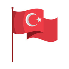 waving flag of turkish