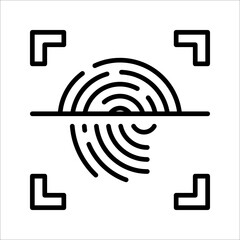 Scanned finger Icon Flat Style Isolated Vector Illustration on white background. eps 10