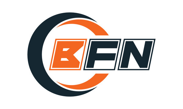 BFN three-letter circle logo design. custom font logo vector template | abstract logo | word mark logo | letter mark logo | business logo | minimalist logo | font logo |