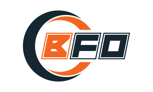 BFO three-letter circle logo design. custom font logo vector template | abstract logo | word mark logo | letter mark logo | business logo | minimalist logo | font logo |