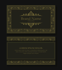 Vintage ornament greeting card vector template