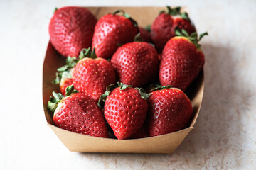 Fresh ripe strawberry, close up, selective focus.