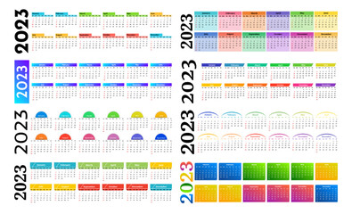 Calendar for 2023 isolated on a white background