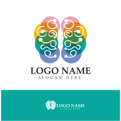  Brain logo designs concept vector, Health Brain Pulse logo, Brain care  logo template vector