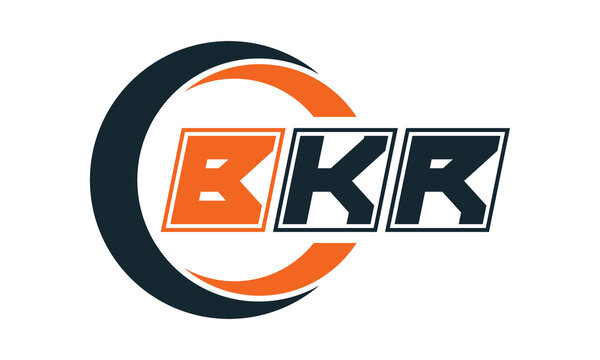 BKR three-letter circle logo design. custom font logo vector template | abstract logo | word mark logo | letter mark logo | business logo | minimalist logo | font logo |