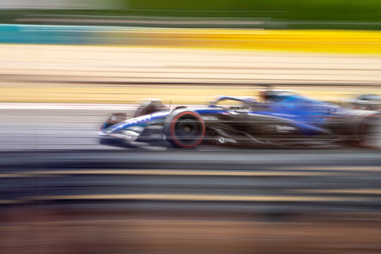 2022 Formula 1 Car at the Hungarian Grand Prix Race - Willams - Qualifying - Motion Blur