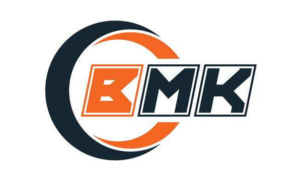 BMK three-letter circle logo design. custom font logo vector template | abstract logo | word mark logo | letter mark logo | business logo | minimalist logo | font logo |