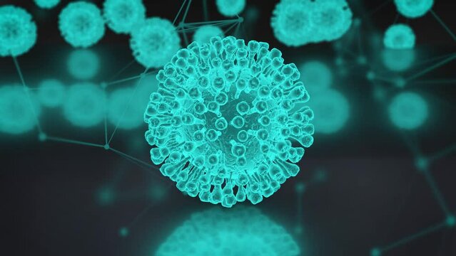 close up of a microscope coronavirus bacteria