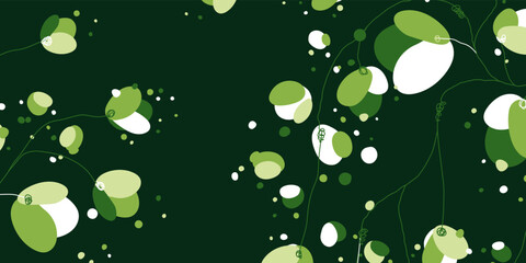 Naklejka premium Simple abstract floral pattern in linear flat style. Great for printing, posters, flyers, packaging, invitations, postcards, textile designs and other accessories. 