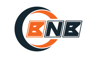 BNB three-letter circle logo design. custom font logo vector template | abstract logo | word mark logo | letter mark logo | business logo | minimalist logo | font logo |