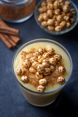 Traditional Turkish drink with roasted chickpea Boza or Bosa