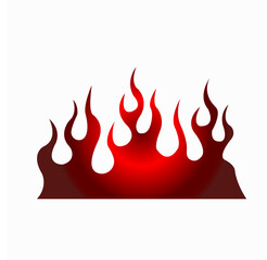 Fire logo. Red, black fire - vector. Fire red icon in flat simple style. vector symbol