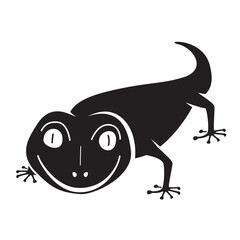 Cartoon house lizard isolated on white background.