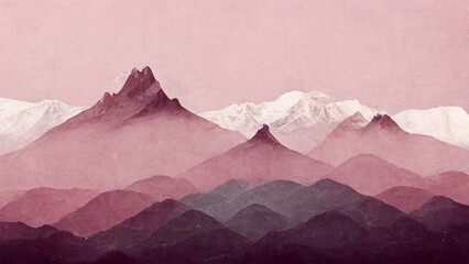 Silhouette of mountain wallpaper landscape view