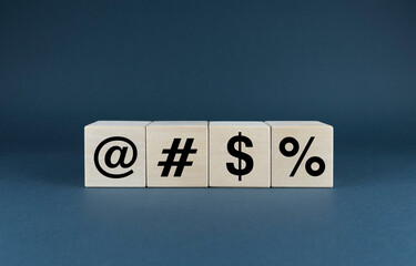 Cubes form a concept from signs - Censorship, obscene, curse and tantrum in communication