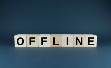 Offline. Cubes form the word Offline
