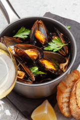 Traditional seafood mussels