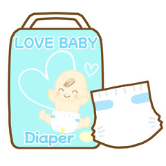 赤ちゃんのオムツ袋とオムツ