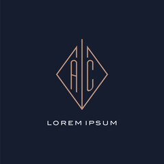 Monogram AC logo with diamond rhombus style, Luxury modern logo design