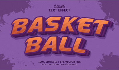 Fototapeta premium Basketball editable text effect style