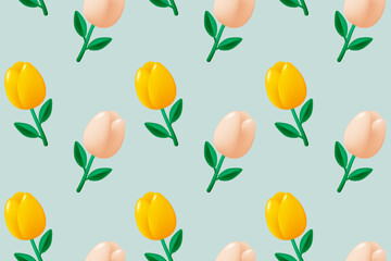 The seamless pattern of cute flower