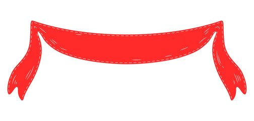 Illustration of decorative ribbon. Banner in cute style.