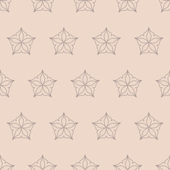 Beige cute seamless pattern with star and starry sky, background for design