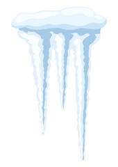 Illustration of icicles. Winter decoration for Merry Christmas and Happy New Year.