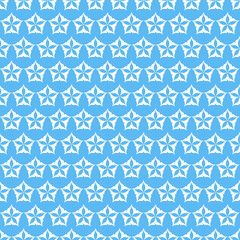 Fototapeta na wymiar Blue aquamarine star on color background, cute repeating eps vector illustration