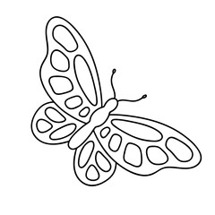 Coloring page - butterfly. Vector outline illustration for children creativity.