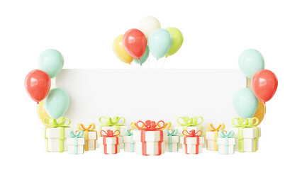 3D Birthday Color Balloon Frame