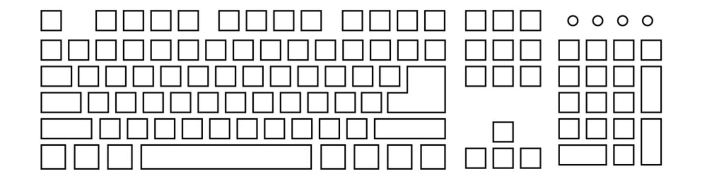 Line keyboard layout Vector isolated on white background