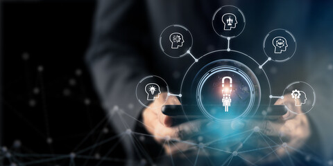 New skill, upskill and reskill concept. Foundational skills will need in the future world of work. Digial and AI technologies are transforming. New occupations emerge and workforce adaptation.