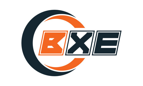 BXE three-letter circle logo design. custom font logo vector template | abstract logo | word mark logo | letter mark logo | business logo | minimalist logo | font logo |