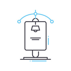 advertising stand line icon, outline symbol, vector illustration, concept sign