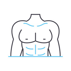 abs workout line icon, outline symbol, vector illustration, concept sign