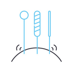 acupuncture line icon, outline symbol, vector illustration, concept sign