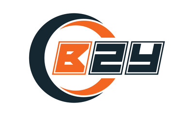 BZY three-letter circle logo design. custom font logo vector template | abstract logo | word mark logo | letter mark logo | business logo | minimalist logo | font logo |