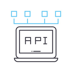 api interface line icon, outline symbol, vector illustration, concept sign
