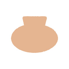 Abstract ceramic vase. Pottery vector illustration on isolated background. Bohemian hygge concept
