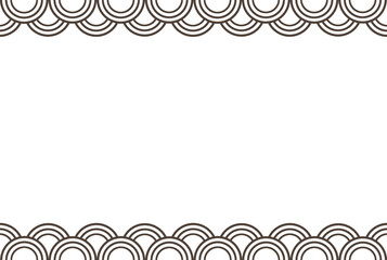 背景素材　二重の青海波　