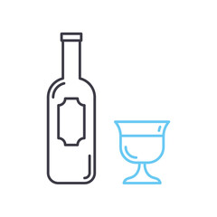 alcohol line icon, outline symbol, vector illustration, concept sign