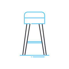 bar chair line icon, outline symbol, vector illustration, concept sign