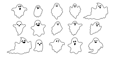 Halloween Ghost Silhouette Set