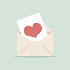 Envelope with heart  vector illustration
