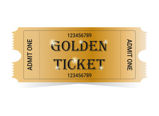Golden ticket vector illustration