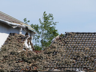 In May 2022, a tornado caused severe damage in Lippstadt, North Rhine-Westphalia, Germany, here the...