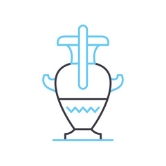 ancient line icon, outline symbol, vector illustration, concept sign